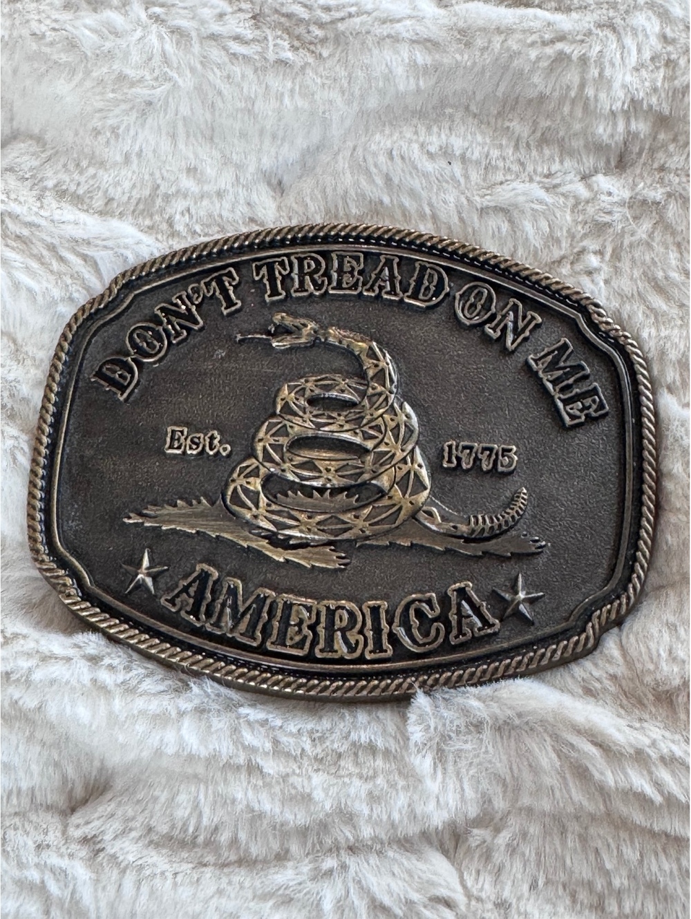 Montana Silversmiths Don't Tread On Me America Belt Buckle Vintage Metal